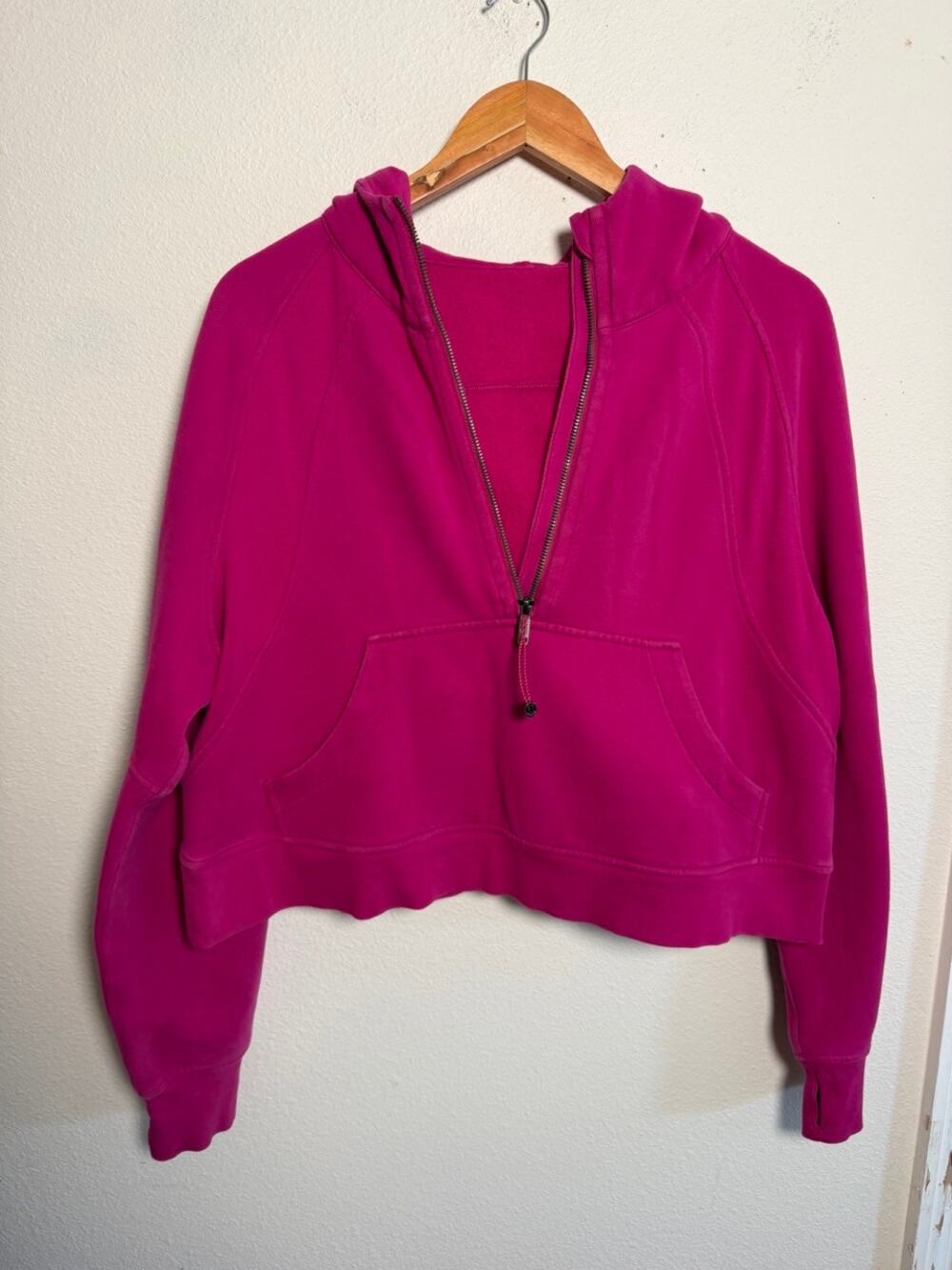 Chic Women's Half-Zip Scuba Pullover - Excellent Condition Magenta M/L